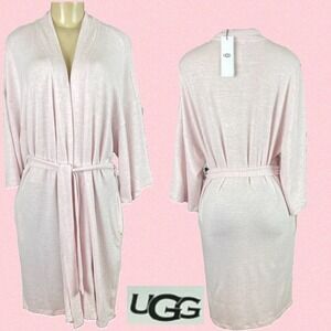 UGG Monrose Women's Robe Kimono Cardigan Pink Heather Lounge Wear Size L NWT